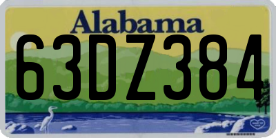 AL license plate 63DZ384