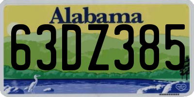 AL license plate 63DZ385