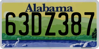 AL license plate 63DZ387