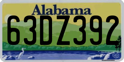 AL license plate 63DZ392