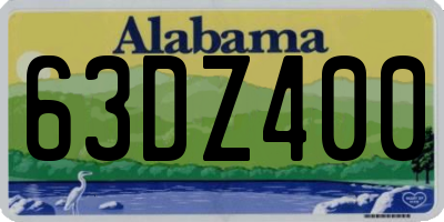 AL license plate 63DZ400