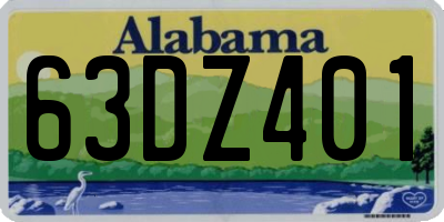 AL license plate 63DZ401