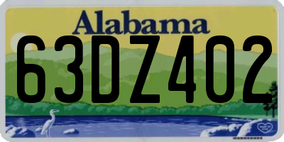 AL license plate 63DZ402