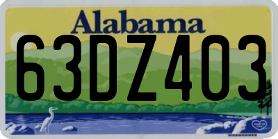 AL license plate 63DZ403