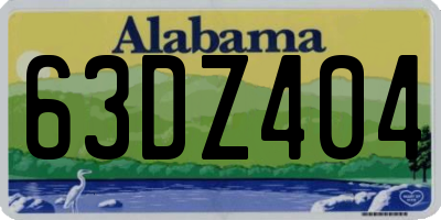 AL license plate 63DZ404