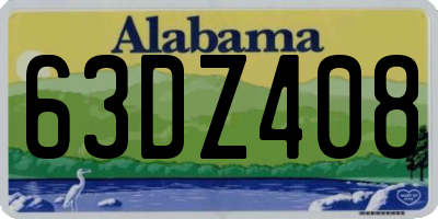 AL license plate 63DZ408