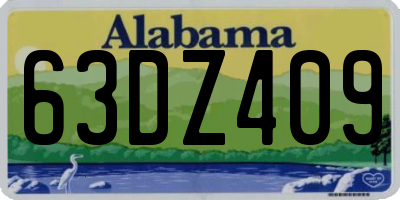 AL license plate 63DZ409
