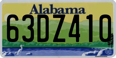AL license plate 63DZ410