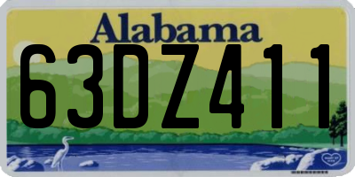 AL license plate 63DZ411