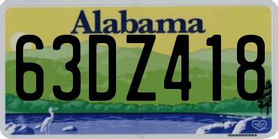 AL license plate 63DZ418