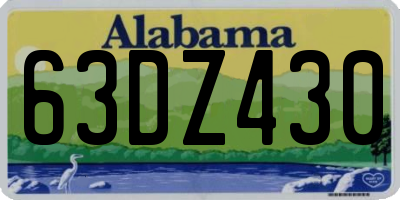 AL license plate 63DZ430