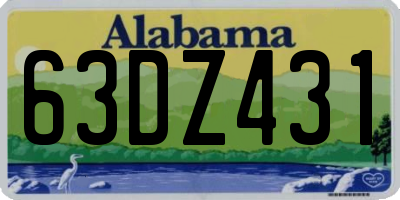 AL license plate 63DZ431