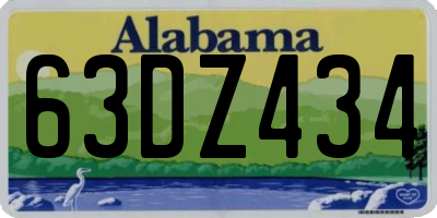 AL license plate 63DZ434