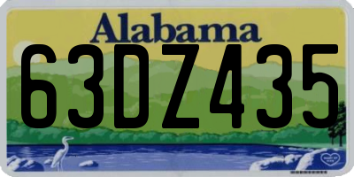 AL license plate 63DZ435