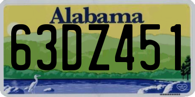 AL license plate 63DZ451