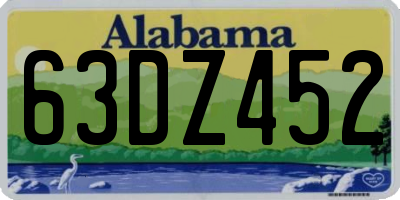 AL license plate 63DZ452