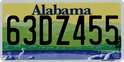 AL license plate 63DZ455
