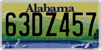 AL license plate 63DZ457