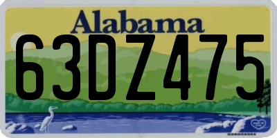 AL license plate 63DZ475