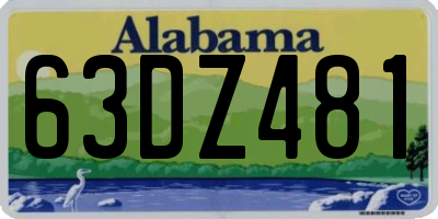 AL license plate 63DZ481