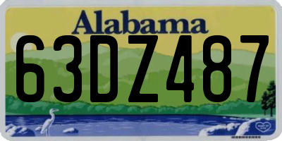 AL license plate 63DZ487