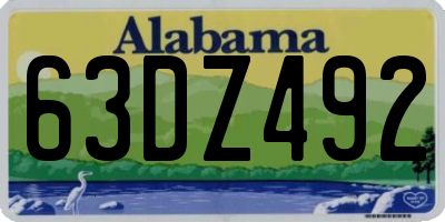 AL license plate 63DZ492