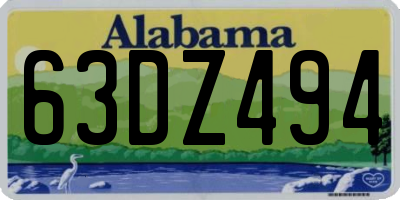 AL license plate 63DZ494
