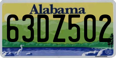 AL license plate 63DZ502