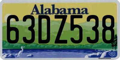 AL license plate 63DZ538