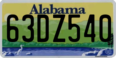 AL license plate 63DZ540