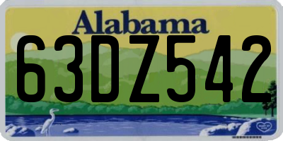 AL license plate 63DZ542