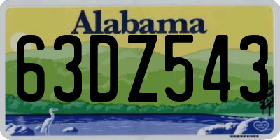 AL license plate 63DZ543