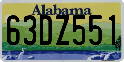 AL license plate 63DZ551