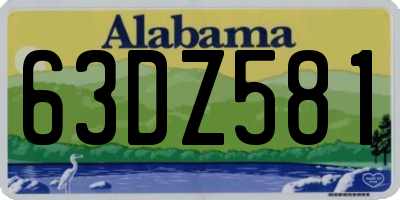 AL license plate 63DZ581