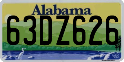 AL license plate 63DZ626