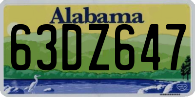 AL license plate 63DZ647