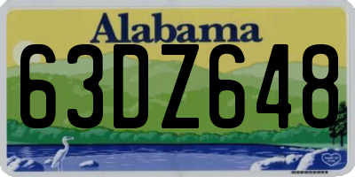 AL license plate 63DZ648