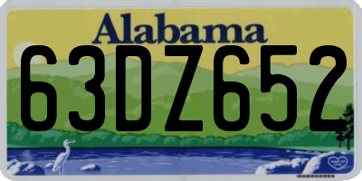 AL license plate 63DZ652