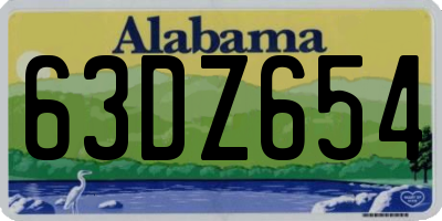 AL license plate 63DZ654