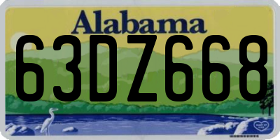 AL license plate 63DZ668