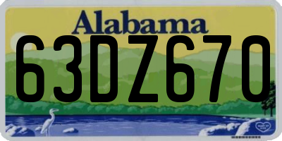 AL license plate 63DZ670