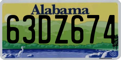 AL license plate 63DZ674