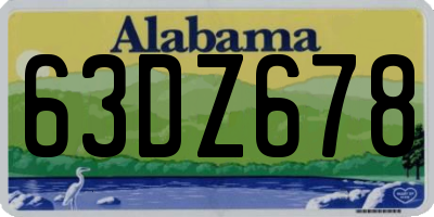 AL license plate 63DZ678