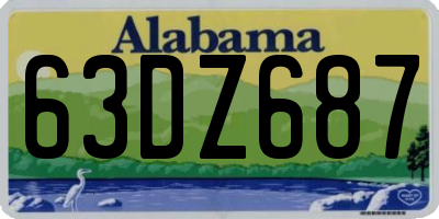 AL license plate 63DZ687