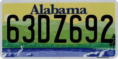 AL license plate 63DZ692