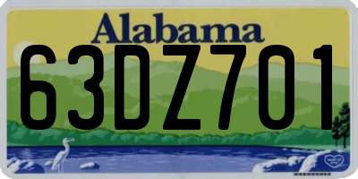 AL license plate 63DZ701