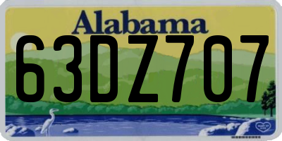 AL license plate 63DZ707