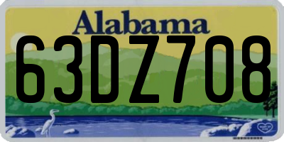 AL license plate 63DZ708
