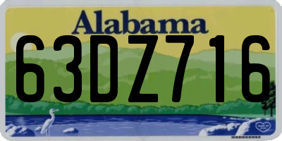 AL license plate 63DZ716