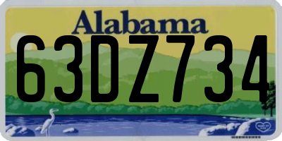 AL license plate 63DZ734